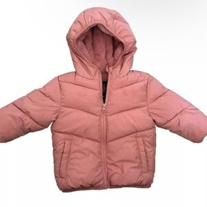 Swiss Tech Pink Girls Fur Lined Puffer Jacket Size 2T